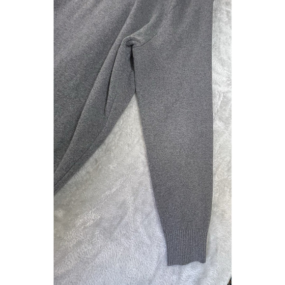 Nautica Mens L Full Zip Mock Neck Cardigan Sweater Gray Horizontal Rib Pockets - Picture 11 of 12